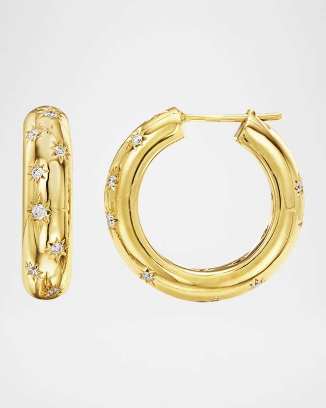 Celestial 18K Yellow Gold & Diamond Cosmos Large Hoop Earrings